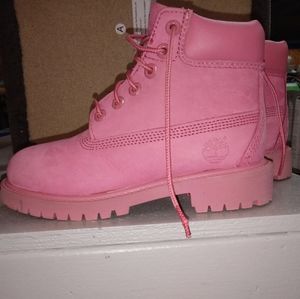 All Pink Timberland Boots Girls Size 13